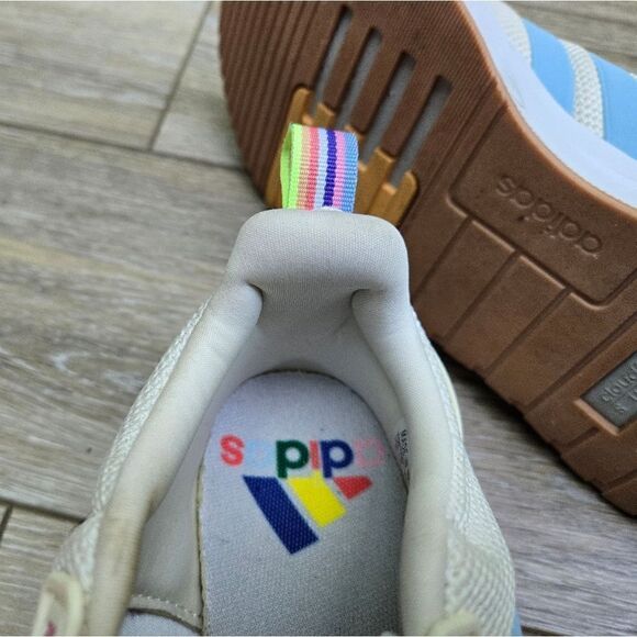 Adidas Women's Racer TR21 GZ1992 Running Shoes - Off White/Multicolor rainbow🌈6 - Picture 2 of 10